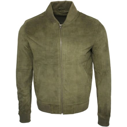 Varsity zacht suède leren bomberjack