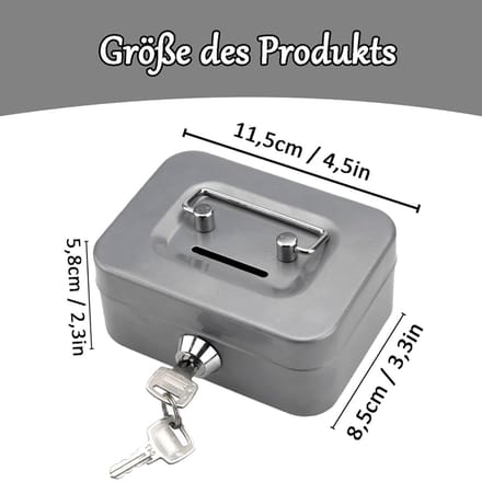 Kleine geldcassette - veilig opbergen - 1 stuk - met sleutel
