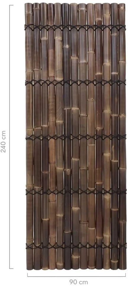Masters of Bamboo® Bamboe Schutting Halfrond - 90 x 240 cm - Zwart - Tuinscherm / Bamboe scherm