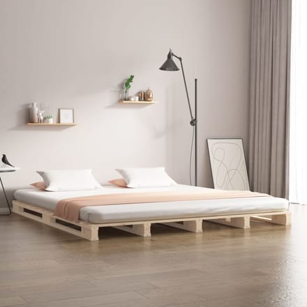 vidaXL - Palletbed - massief - grenenhout - 200x200 - cm