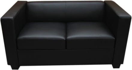 2-zits bank loungebank Lille ~ leder, zwart