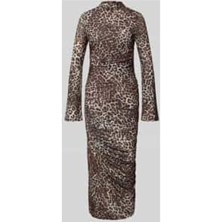 midi-jurk van elastisch mesh-crêpe