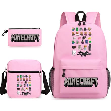 Minecraft Schooltas Game Merchandise Student Grote Capaciteit Print Drie Delige Schooltas Mannen En Vrouwen Three-piece set