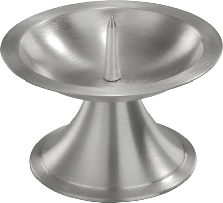 Kaarsenhouder - zilver - metaal - 11 cm - voor stompkaars 7-8 cm - mat