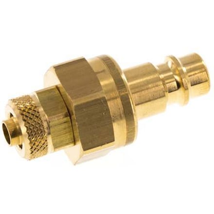 Messing DN 7.2 (Euro) Luchtkoppeling Insteeknippel 6x8 mm Push-On Double Shut-Off - CLP7-N-B-SV-P-6