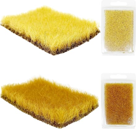 Model Gras Tuft - Kunstgras Decoratie - Landschap Modellen - Natuurlijke Textuur - 6 x 8.5 cm - Geel