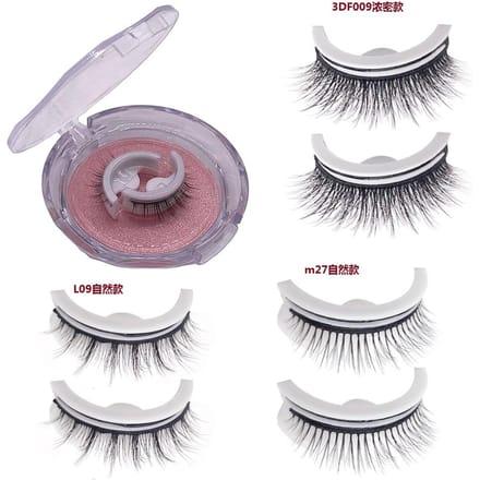 3 paires de cils auto-adhésifs sans colle, Extensions de cils réutilisables, Long Volume, aspect naturel, cadeau gray