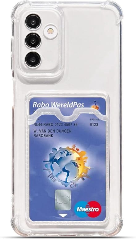 Hoesje Geschikt Voor Samsung Galaxy S24 Plus - met pashouder - Shockproof case - Arara backcover - transparant