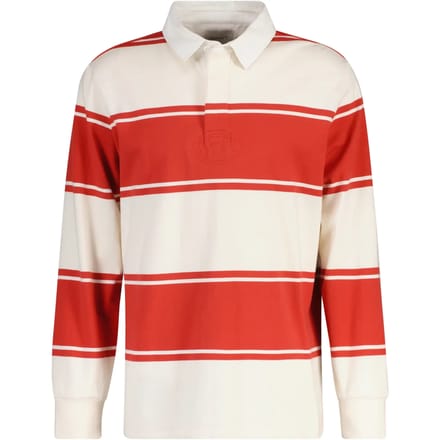 Gant Trui Striped Rugger Polo Collar Maple Fire / male