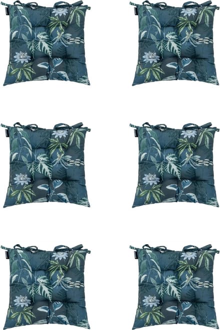 Madison - Zitkussen - Universeel - 6 stuks - 46 x 46 cm - Mauel Blue - Tuin - Toscane