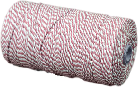 Katoenkoord - Rood/Wit - Touw - spoel 500gr - dikte 2mm - lengte 350 mtr (Nr.28)