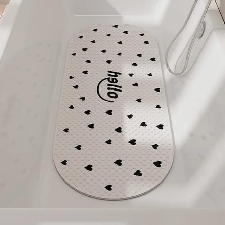 40*100cm Mat Badkuip Badmat PVC Zacht Badkuip Veiligheid Douche Antislip Badmatten Met Zuignappen Massage Vloermat 40X100CM white