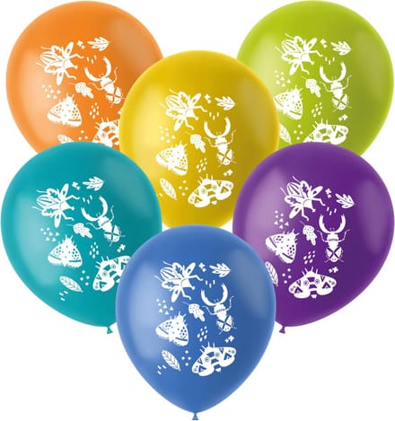 Folat - Buzzing bugs ballonnen - 6 stuks - 33 cm