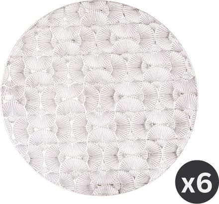 Placemat CAPELINNI rond, SET/6, dia 38 cm, zilver