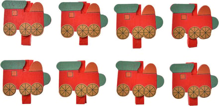 Clayre & Eef Decoratieve Knijpers 4x1x3 cm Rood Hout Trein