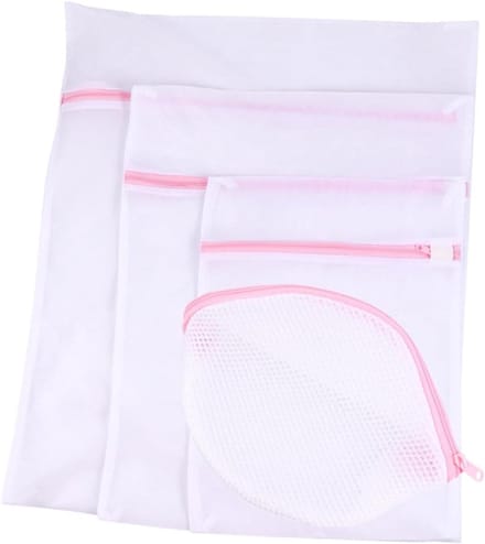 Herbruikbare Waszakjes - Mesh Waszakken - Kleding Beschermen - Met Ritssluiting - 60x40 cm - Wit