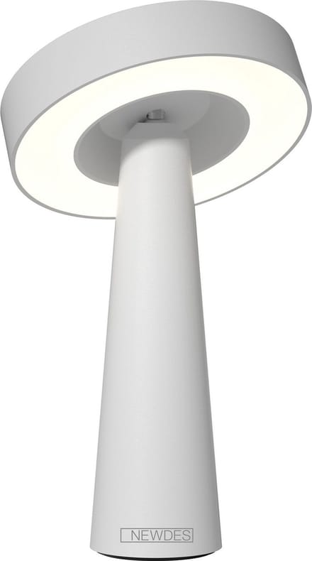 SOMPEX NEWDES TAFELLAMP TIP (ACCULAMP)WIT - draadloos - dimbaar - met USB oplaadstation