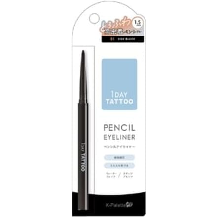 K-Palette - 1 Day Tattoo Pencil Eyeliner 01 Silk Black