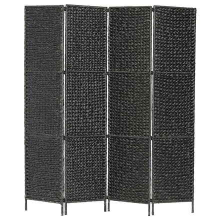 vidaXL - Kamerscherm - met - 4 - panelen - 154x160 - cm - waterhyacint - zwart