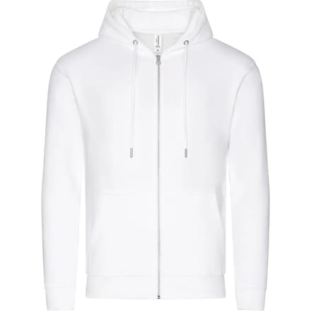 Organic Hoodie met rits en capuchon Arctic White - L