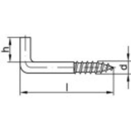 TOOLCRAFT 159601 Rechte schroefhaken 100 mm Galvanisch verzinkt staal 100 stuk(s)