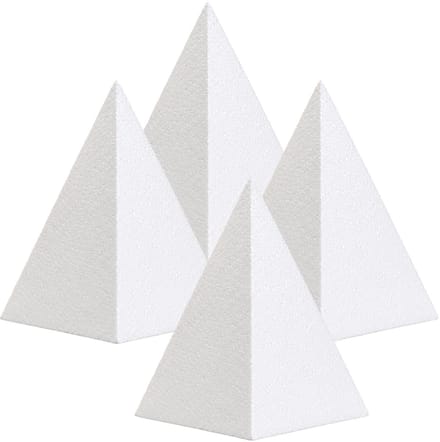 Piepschuim vormen - piramide - 4x - H15 x D8,5 cm - styropor hobby / DIY vorm - basis knutselfiguren