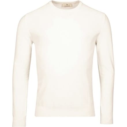 Thomas Maine Trui Crew Neck Piqué Structure Knit Garment Dye Ecru / male