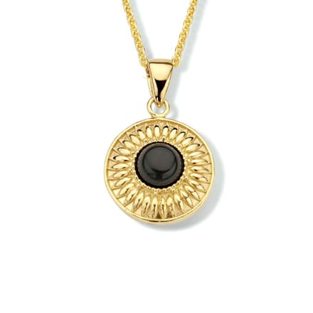 zilver verguld (geel) collier onyx 41 + 4 cm 2101864