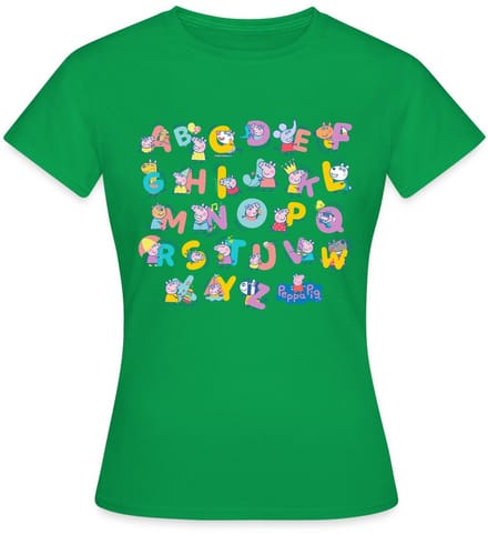 Peppa Pig Ontwerp Alfabet Met Peppa T-Shirt Dames