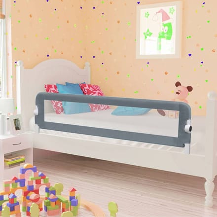 Barrière de Sécurité pour Lit d'Enfant Gris 120x42 cm Polyester