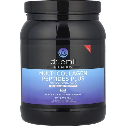 Dr. Emil Nutrition, Multi Collageen Peptiden, met Hyaluronzuur, Ongezoet, 633g