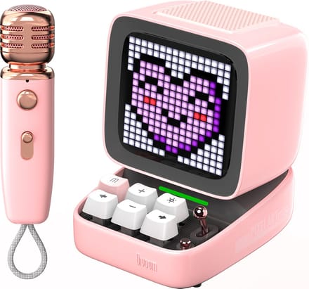 Divoom Ditoo-Mic Mini Karaoke Machine Pixel Art Bluetooth Speaker - Pink