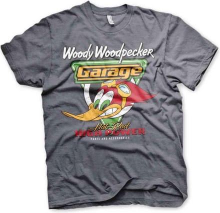 Woody Woodpecker Heren Tshirt -M- Garage Grijs