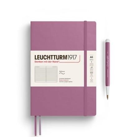 Leuchtturm1917 notitieboekje, softcover, medium a5, gelinieerd, oud roze
