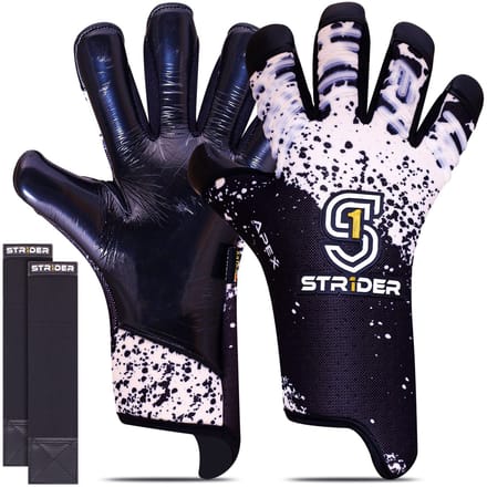 Str1der Apex keepershandschoen | Zwart/wit | Maat 9