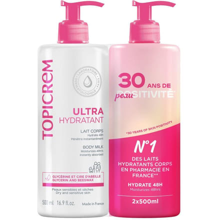 Topicrem Ultra Hydraterende Bodymilk DUO 2x500 Melk