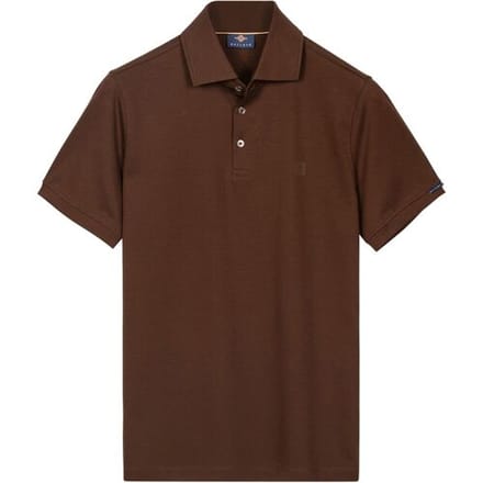 Baileys Polo Uni Color Jersey Cotton Blend Bruin / male