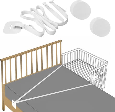 Babybed Riem - Wieg Bevestiging - Veilig Slapen - Verstelbaar 8 Meter - 2.6cm Breed - Wit