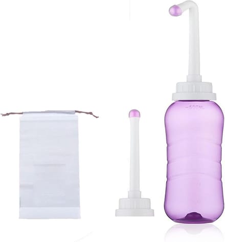 Douchefles - Bidet Sprayer - Persoonlijke Hygiëne - Dubbele Nozzles - 500ml - Paars