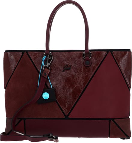 Gabs Leren Schoudertas Rioko Momu Sendai Black Shoulder Bag Chianti Wijnrood