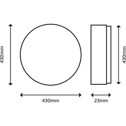 Philips Superslim CL550 Ceiling lamp Ø430 mm LED 22W 2700K SceneSwitch IP20, Black