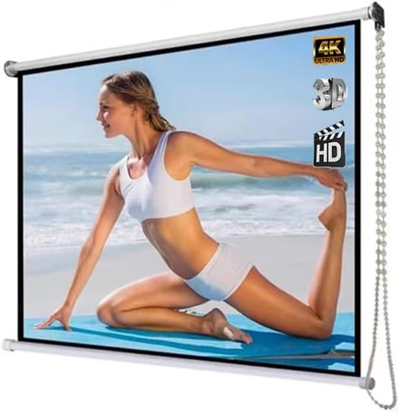 Projectiescherm - Filmscherm - Thuisbioscoop Creëren - Handmatig Oprolbaar - 40 Inch 16:9 - Wit