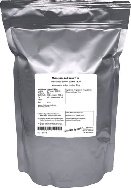 Muscovado Suiker Donker - 1 Kg - Holyflavours