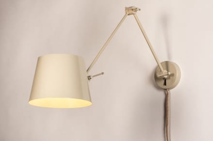 Lumidora Wandlamp 74555 - Voor binnen - CANNES - E27 - Beige - Zand - Metaal