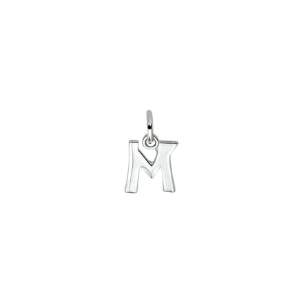 Zilver Gerhodineerde Hanger letter M 1330010
