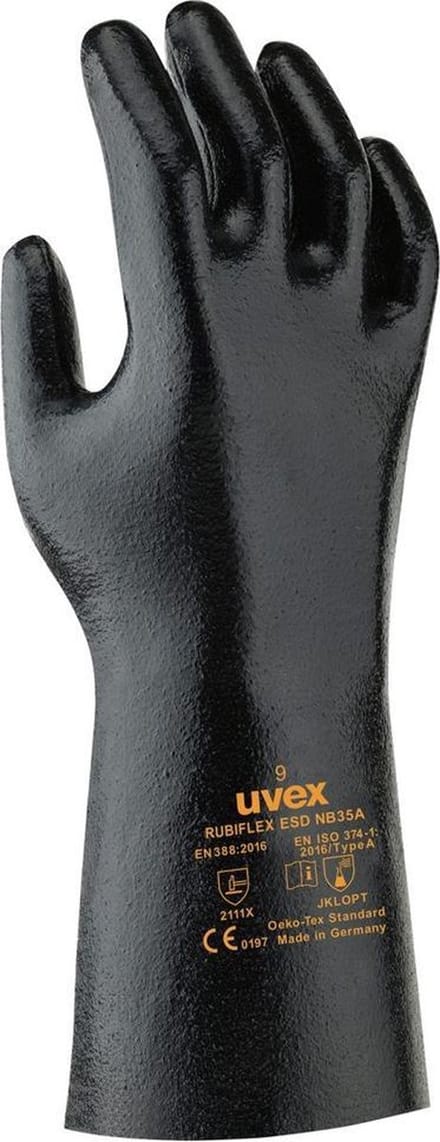 Uvex Rubiflex NB35A ESD chemie handschoen, maat XL
