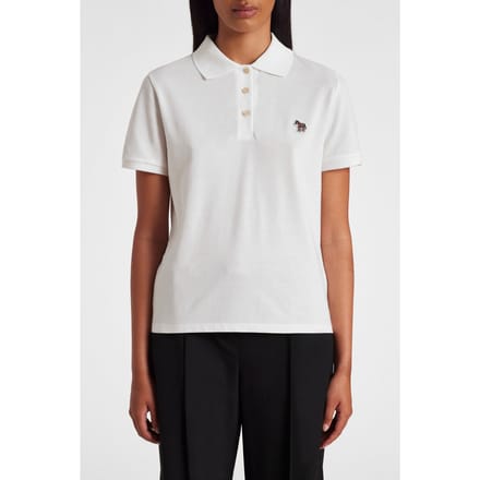 Paul Smith Womens Zebra Polo Top White Größe: L | Poloshirts Outlet | Damen | Weiß