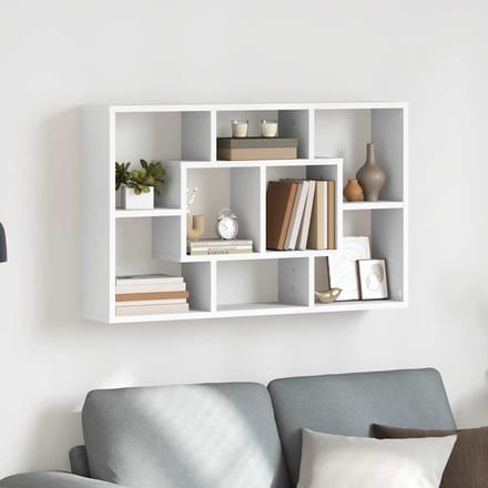 Vidaxl Wandplank, Wit, 85X16X52,5 Cm, Materiaal Houtvezelplaat