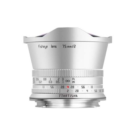 TTArtisan 7,5mm f/2.0 Fisheye, zilver  Canon RF