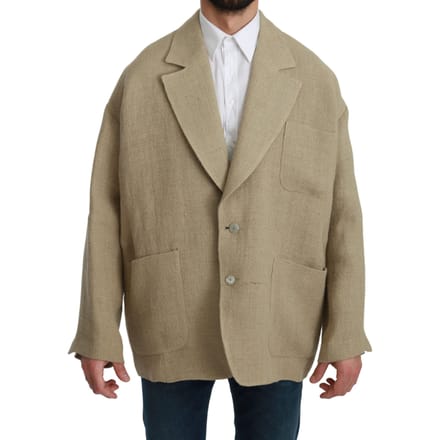 Dolce & Gabbana Beige Jas 100% Jute Blazer Jas